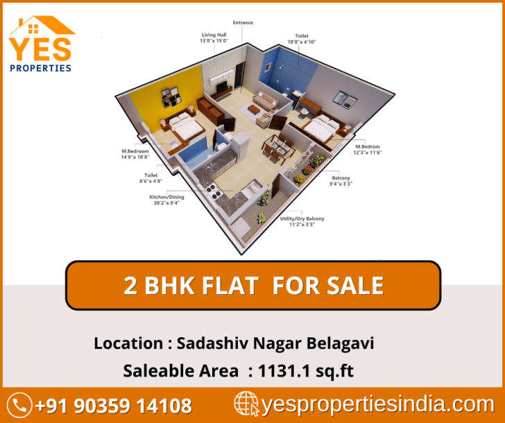 2-BHK Flat for Sale in Sadashiv Nagar, Belagavi – Stylish Design & Smart Features-1