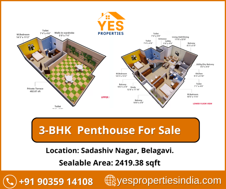 Luxurious 3-BHK Penthouse for Sale in Sadashiv Nagar, Belagavi-1