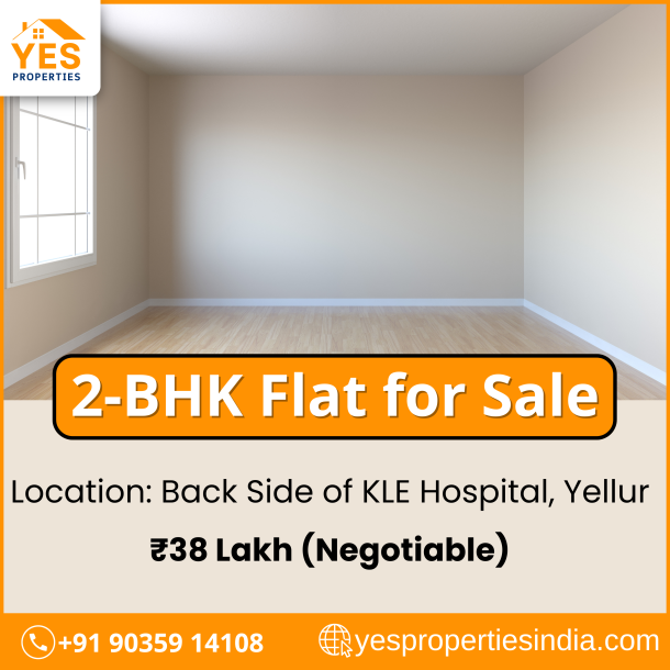 Spacious 2-BHK Flat for Sale | Near KLE Hospital, Yellur, Belagavi-1