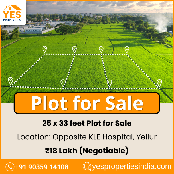 Prime Residential Plot for Sale | 25x33 ft | Opposite KLE Hospital, Yellur, Belgaum-1