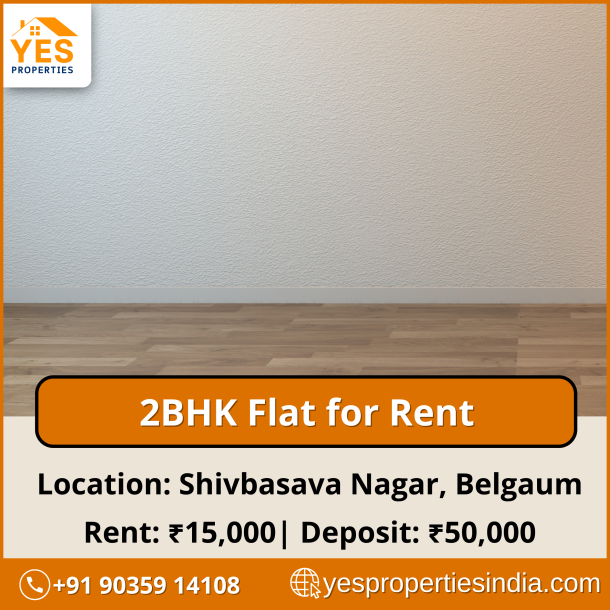 2-BHK Flat for Rent in a Prime Location at Shivbasava Nagar, Belgaum.-1